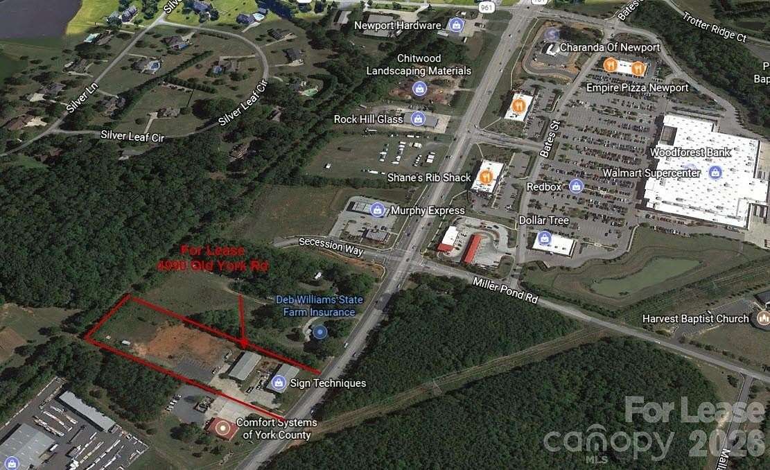 3.5 Acres of Commercial Land for Lease in Rock Hill, South Carolina