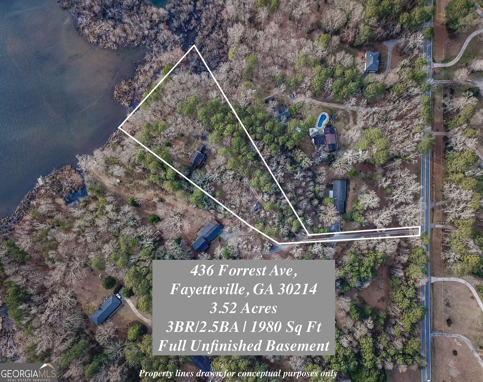 3.52 Acres of Land with Home for Sale in Fayetteville, Georgia