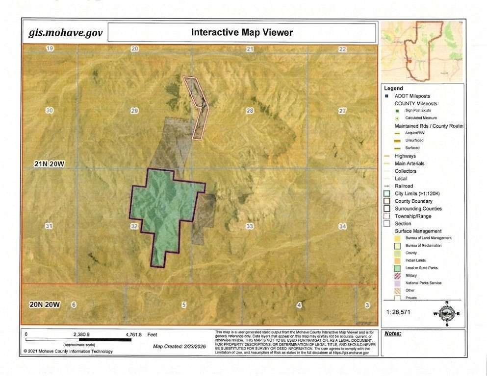 87 Acres of Recreational Land for Sale in Bullhead City, Arizona