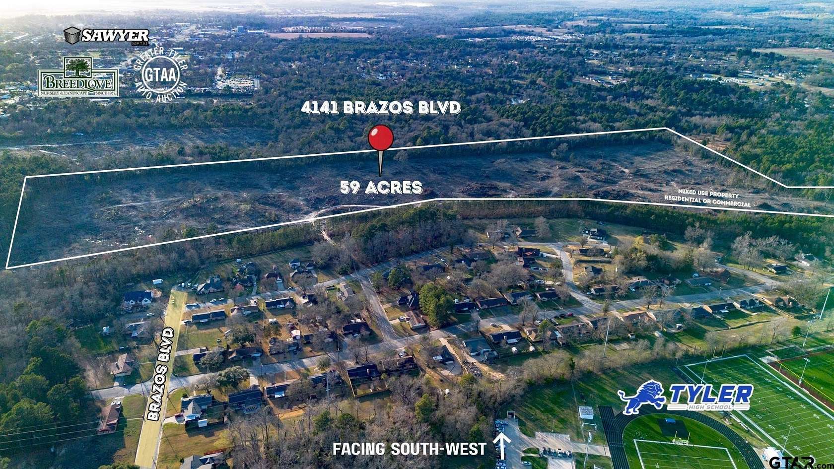 59 Acres of Mixed-Use Land for Sale in Tyler, Texas