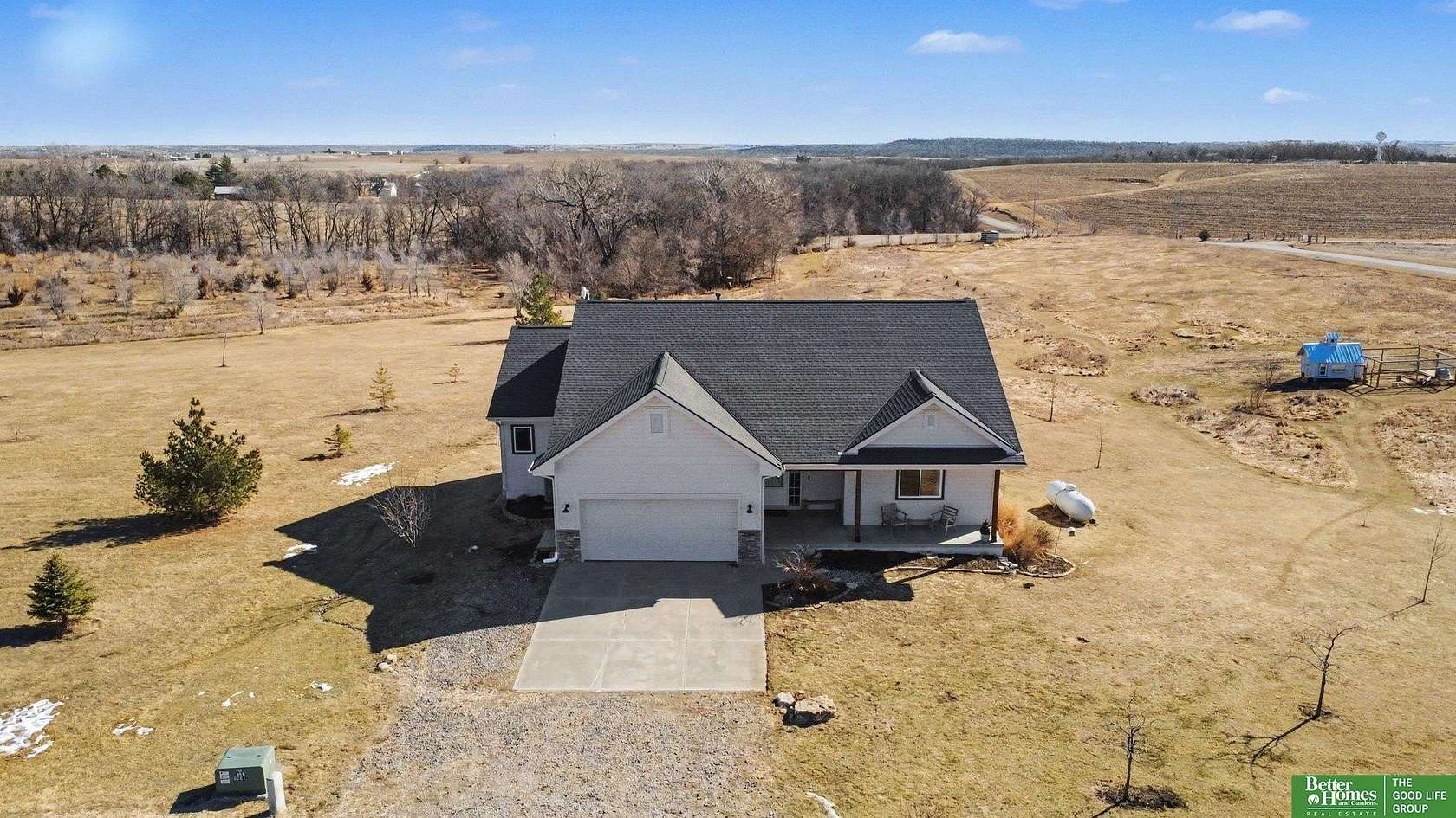 4.23 Acres of Land with Home for Sale in Springfield, Nebraska