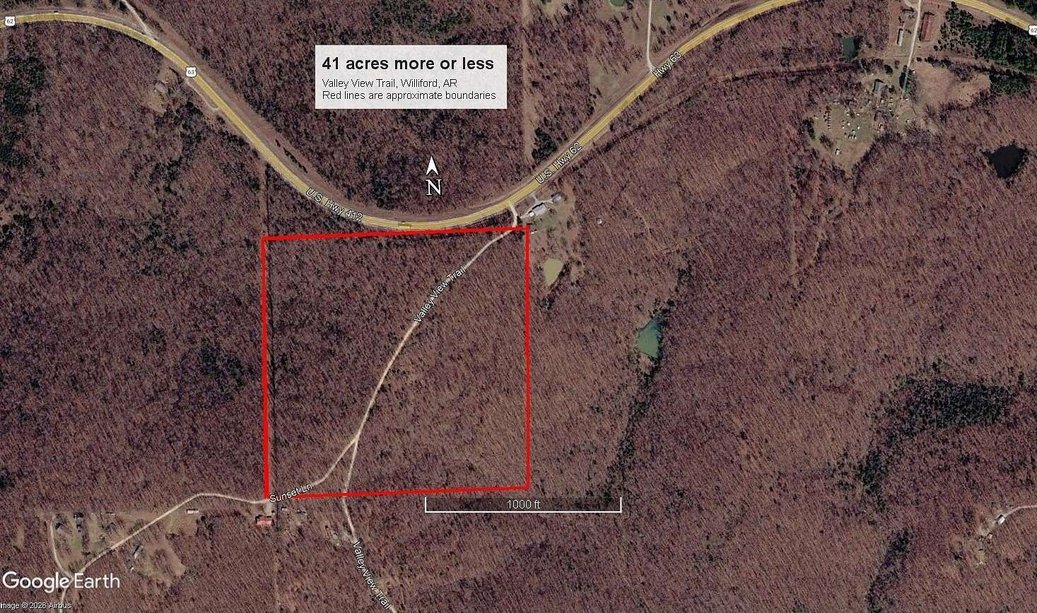 41 Acres of Land for Sale in Williford, Arkansas