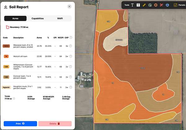77 Acres of Land for Sale in Reading, Michigan