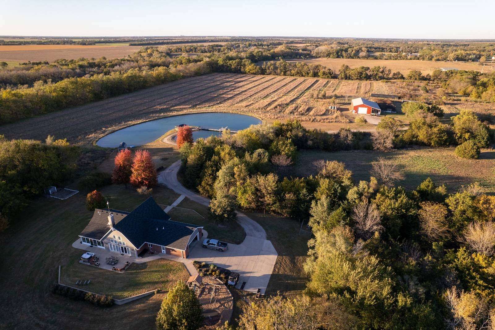 90 Acres of Land with Home for Sale in Hesston, Kansas