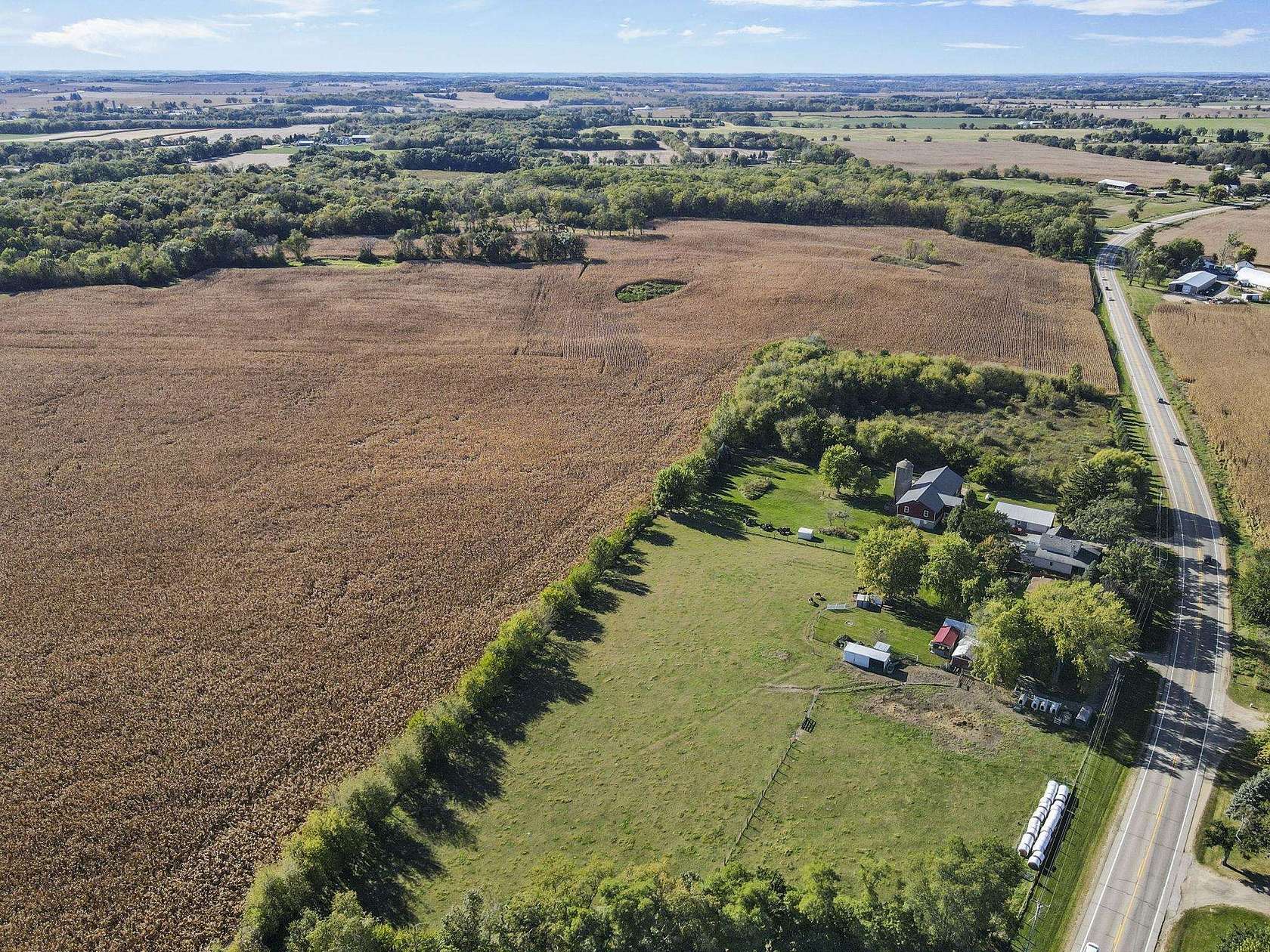 3.8 Acres of Land with Home for Sale in Brooklyn, Wisconsin