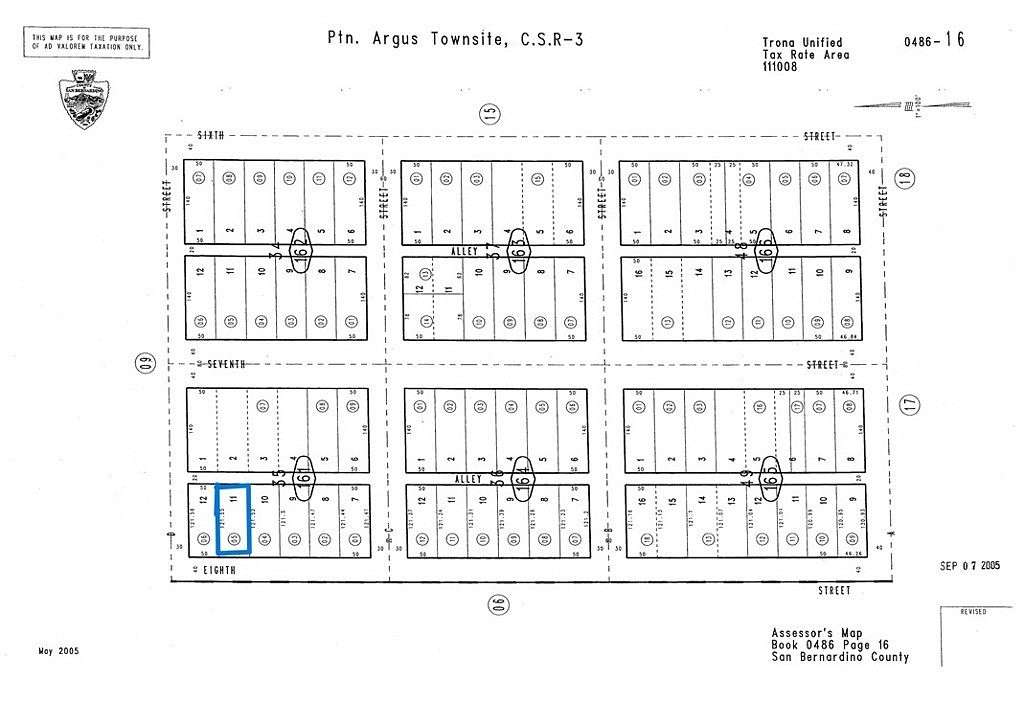 0.14 Acres of Residential Land for Sale in Trona, California