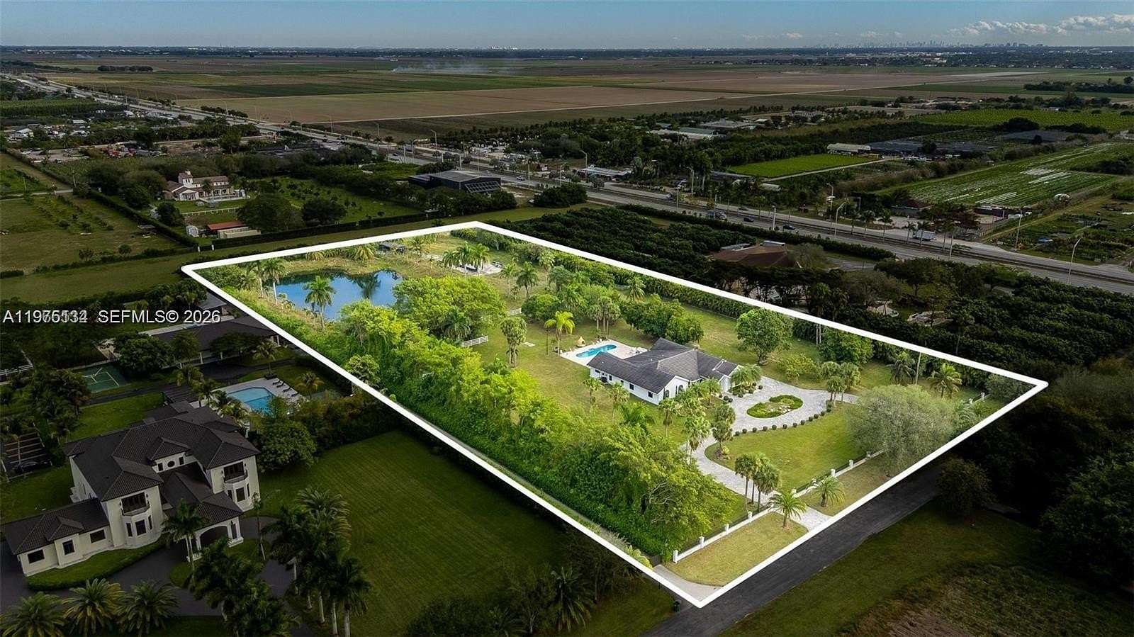 5.65 Acres of Land with Home for Lease in Miami, Florida