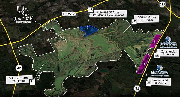 3,000 Acres of Land with Home for Sale in Longview, Texas