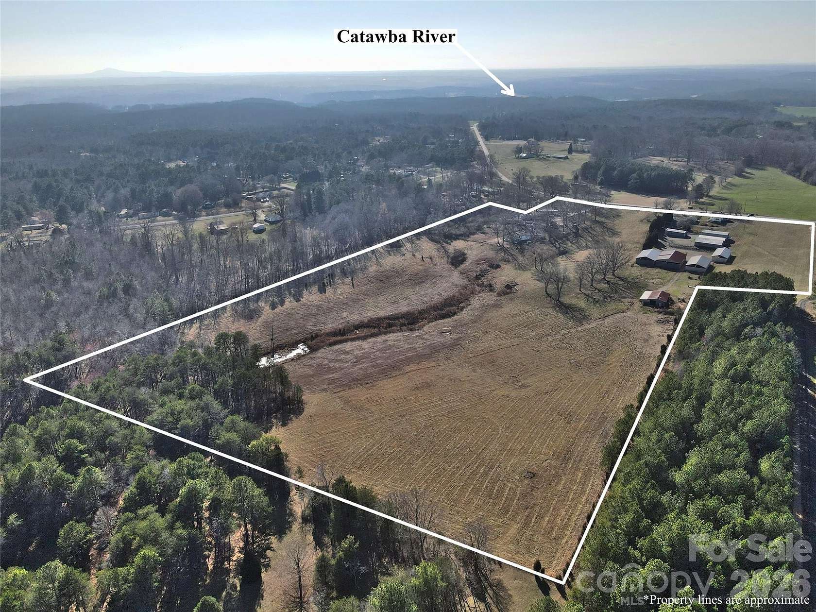 30.8 Acres of Agricultural Land with Home for Sale in Statesville, North Carolina