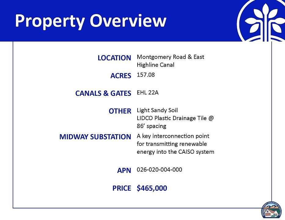 156 Acres of Land for Sale in Calipatria, California
