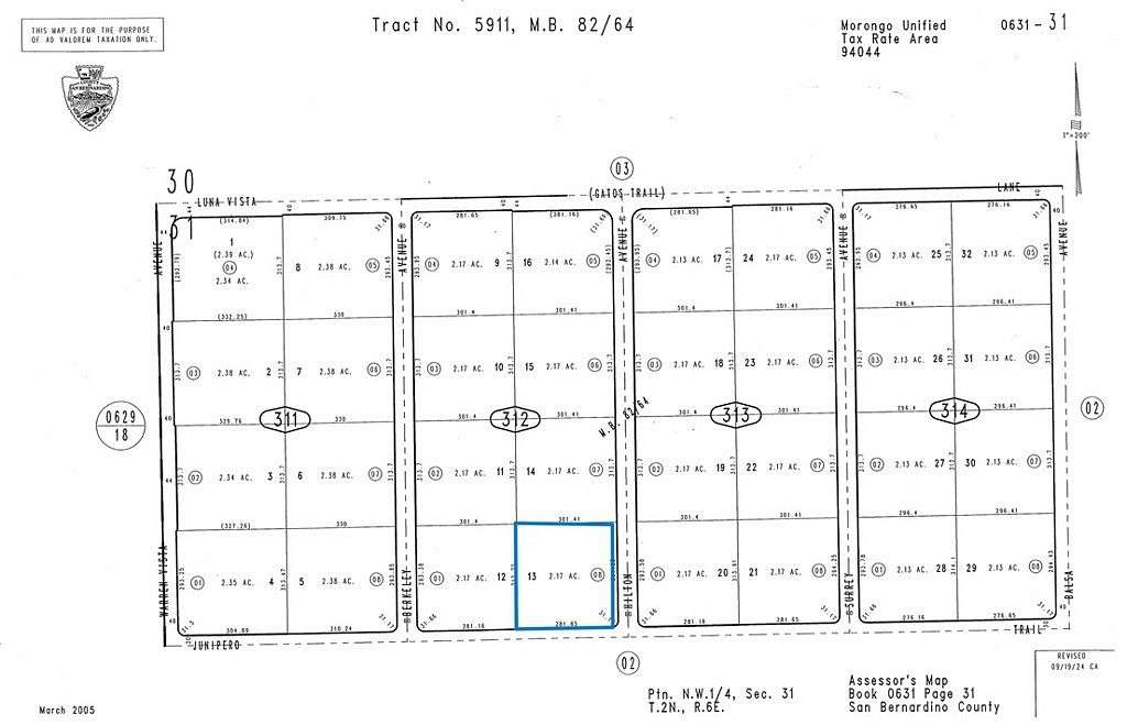 2.17 Acres of Land for Sale in Landers, California