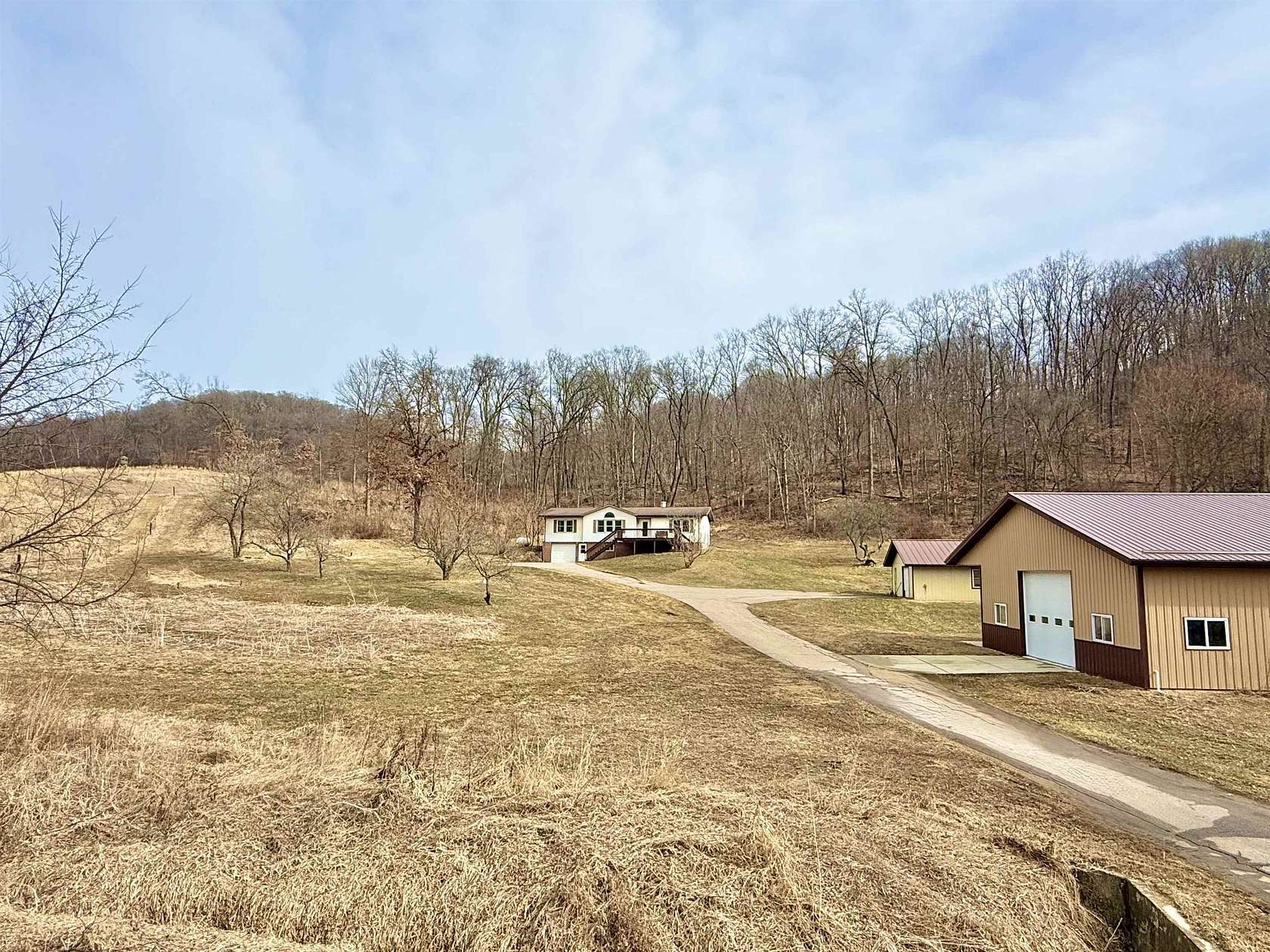 10.7 Acres of Land with Home for Sale in Lone Rock, Wisconsin