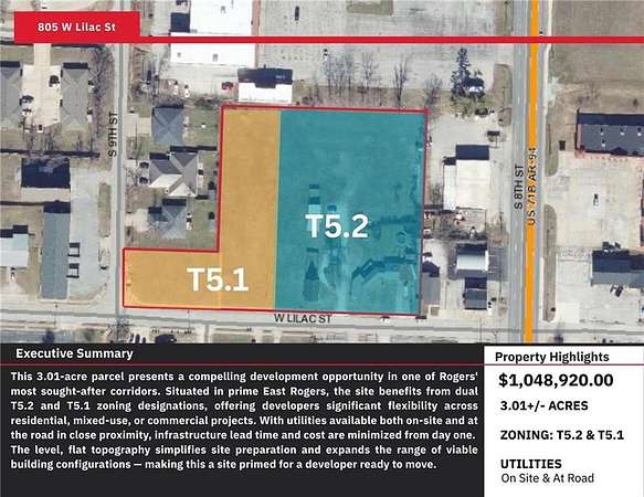 3 Acres of Mixed-Use Land for Sale in Rogers, Arkansas