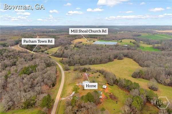 110 Acres of Land with Home for Sale in Bowman, Georgia