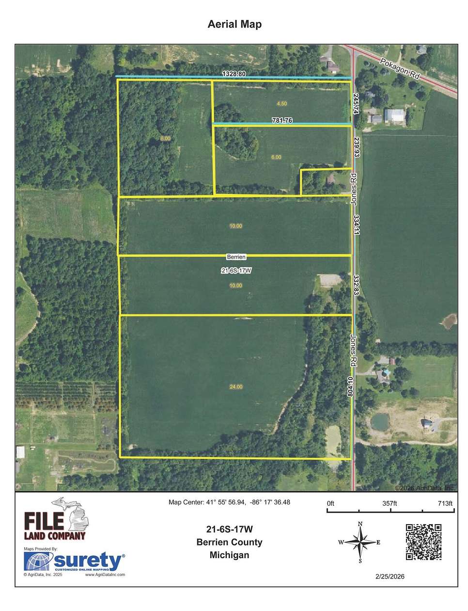 4.5 Acres of Residential Land for Sale in Berrien Center, Michigan