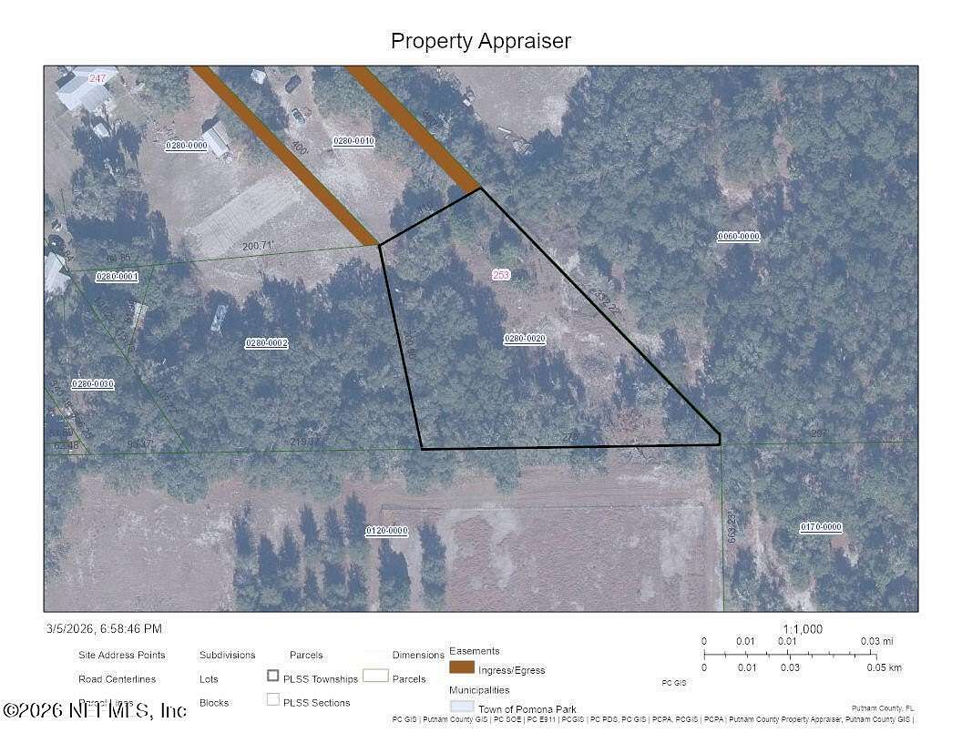 1.14 Acres of Land for Sale in Pomona Park, Florida