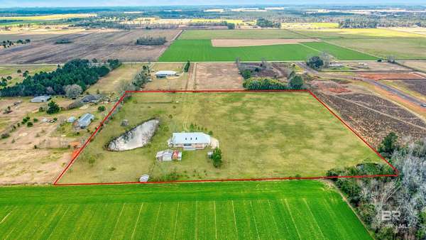10.2 Acres of Land with Home for Sale in Elberta, Alabama