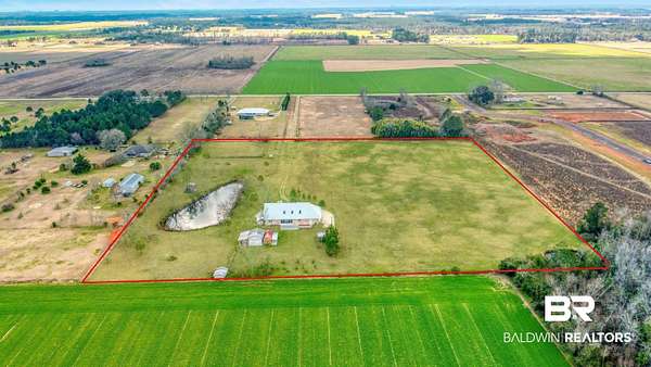 10.2 Acres of Land with Home for Sale in Elberta, Alabama