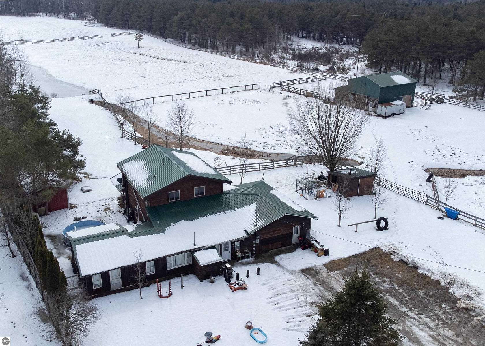 9.67 Acres of Land with Home for Sale in Marion, Michigan