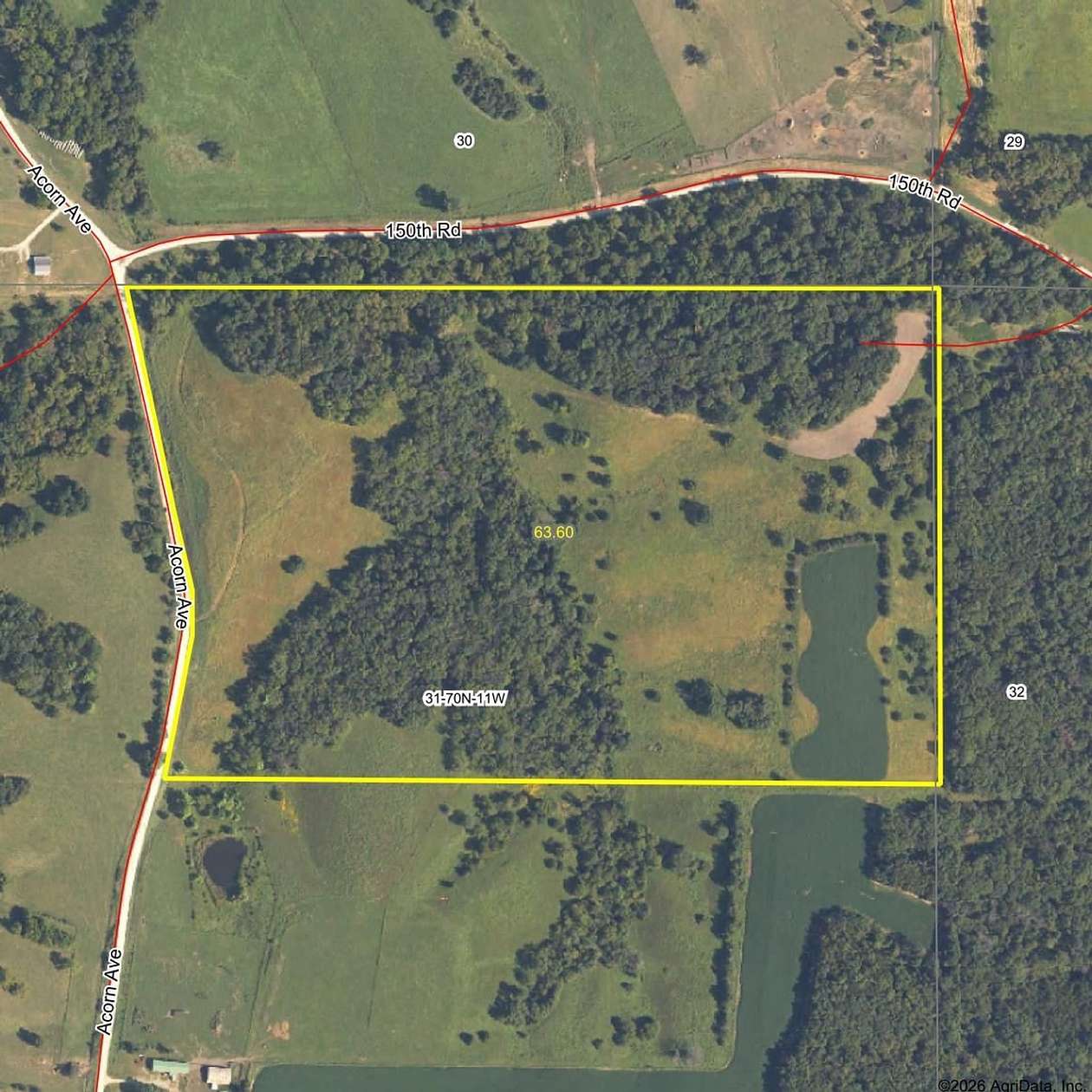 63.6 Acres of Land for Sale in Douds, Iowa