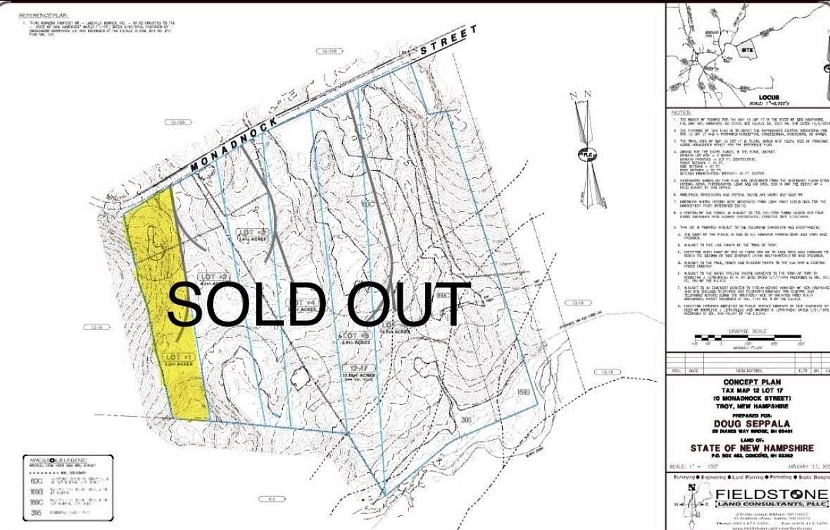 3.2 Acres of Residential Land for Sale in Troy, New Hampshire