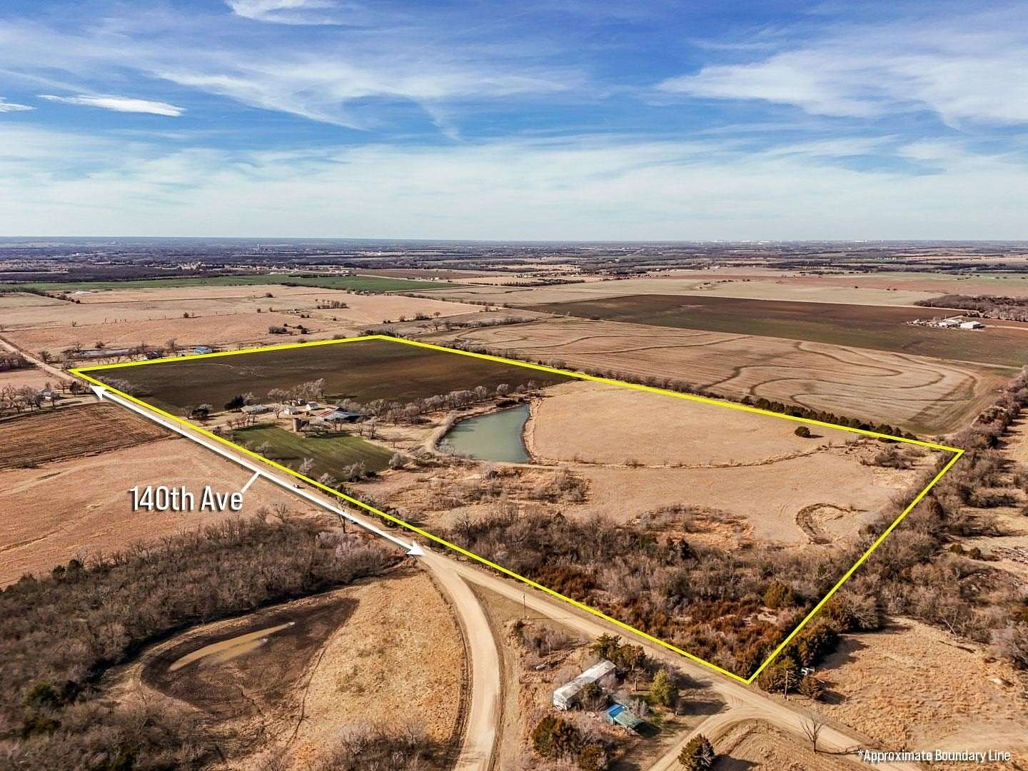64.6 Acres of Land with Home for Auction in Mulvane, Kansas