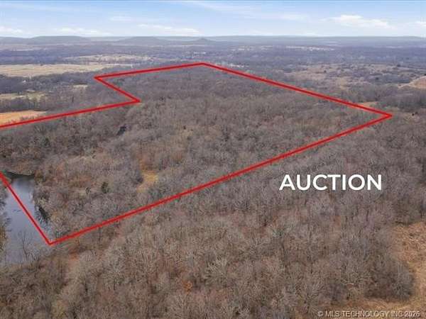 30 Acres of Recreational Land with Home for Auction in Claremore, Oklahoma