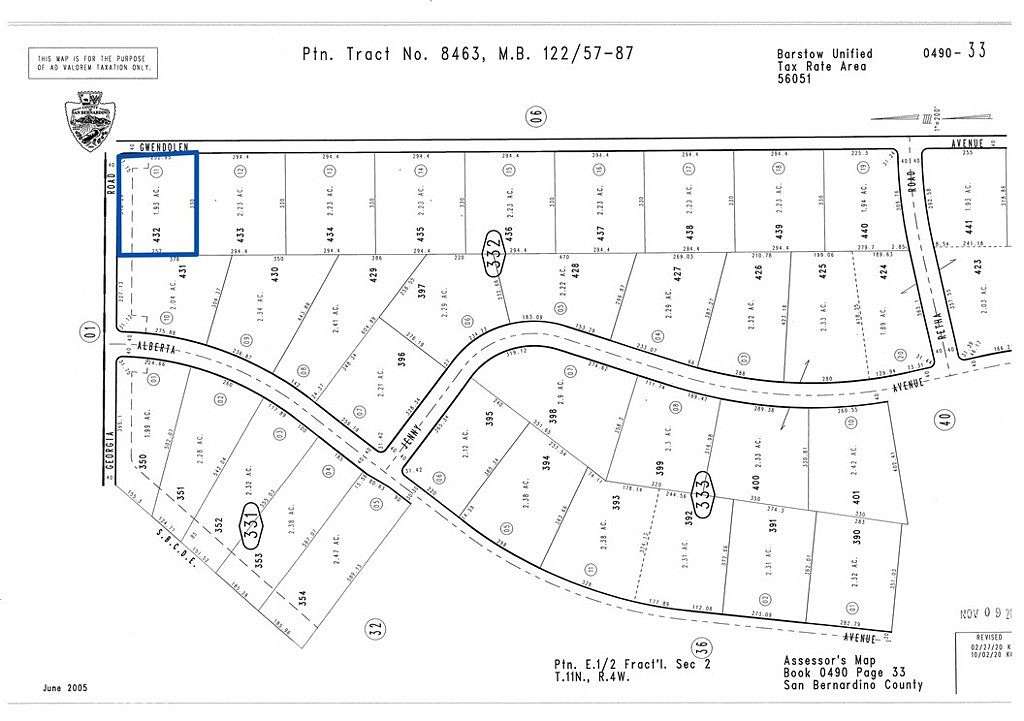 2 Acres of Land for Sale in Hinkley, California