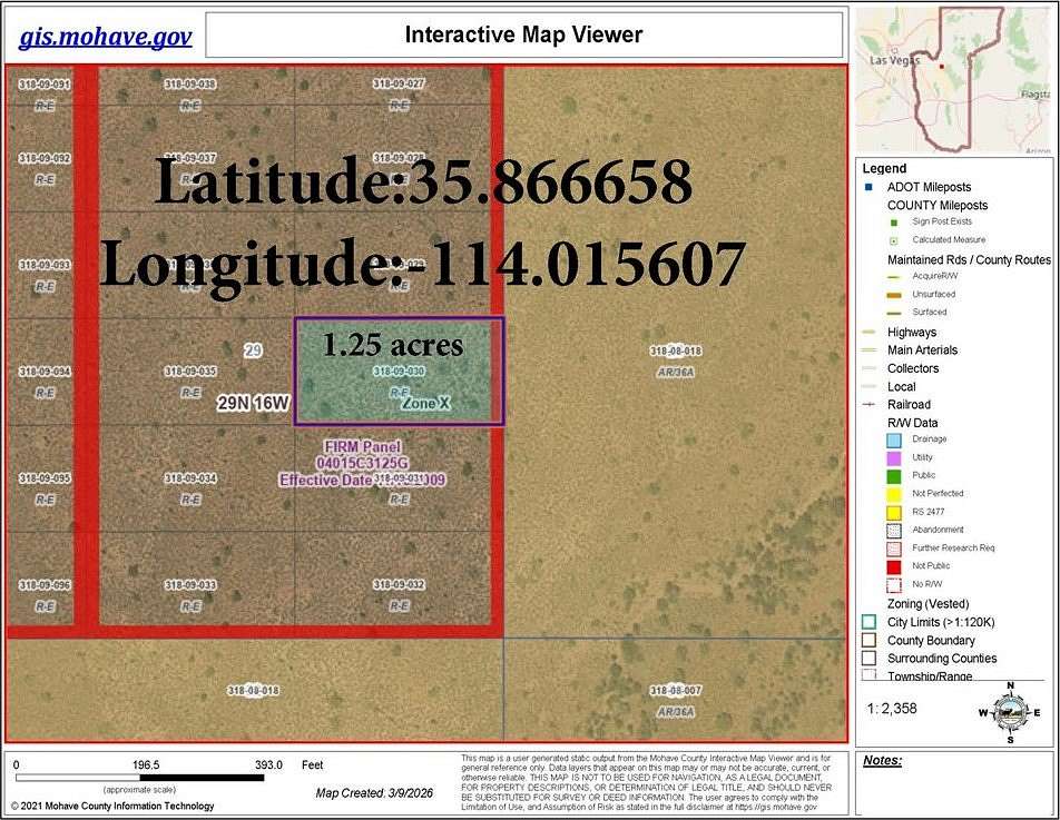 1.25 Acres of Mixed-Use Land for Sale in Meadview, Arizona