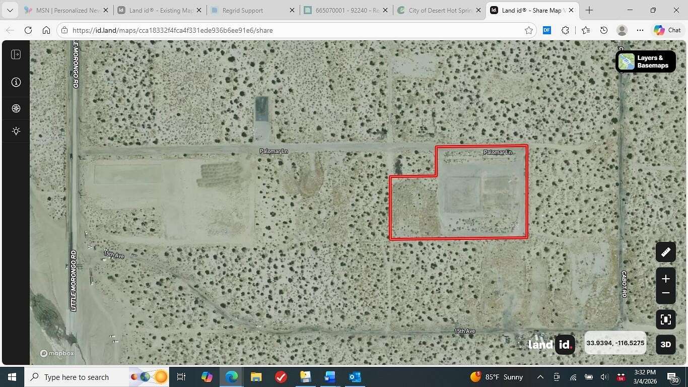 3.39 Acres of Commercial Land for Sale in Desert Hot Springs, California