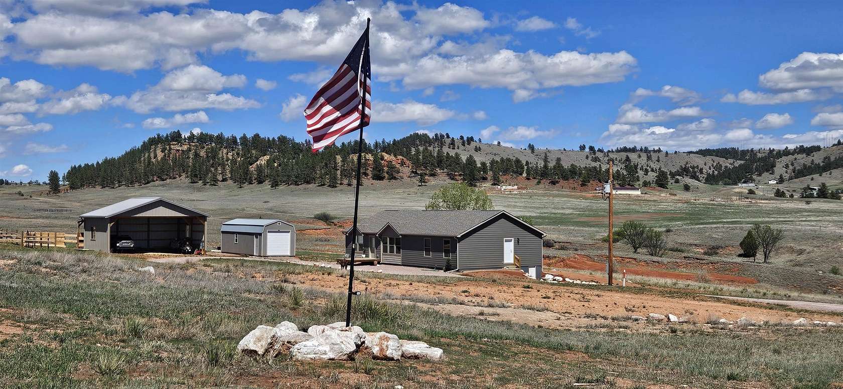 13.1 Acres of Land with Home for Sale in Hot Springs, South Dakota