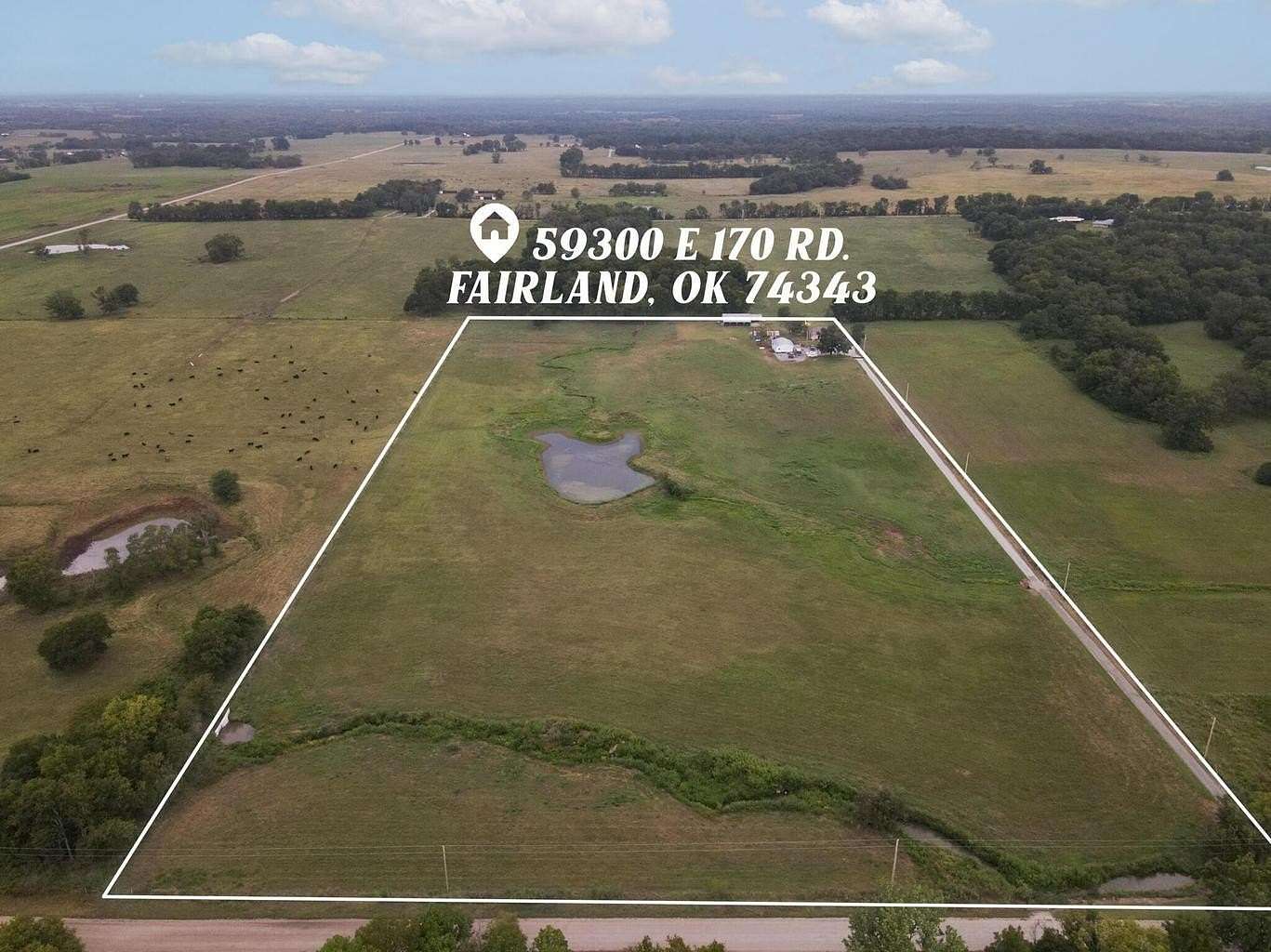 20 Acres of Agricultural Land with Home for Sale in Fairland, Oklahoma