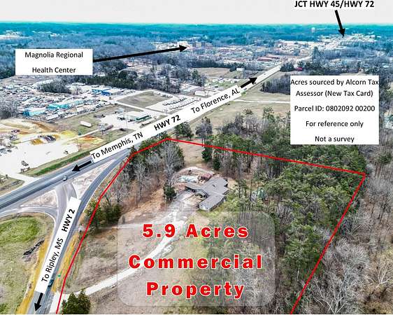 5.9 Acres of Improved Land for Sale in Corinth, Mississippi