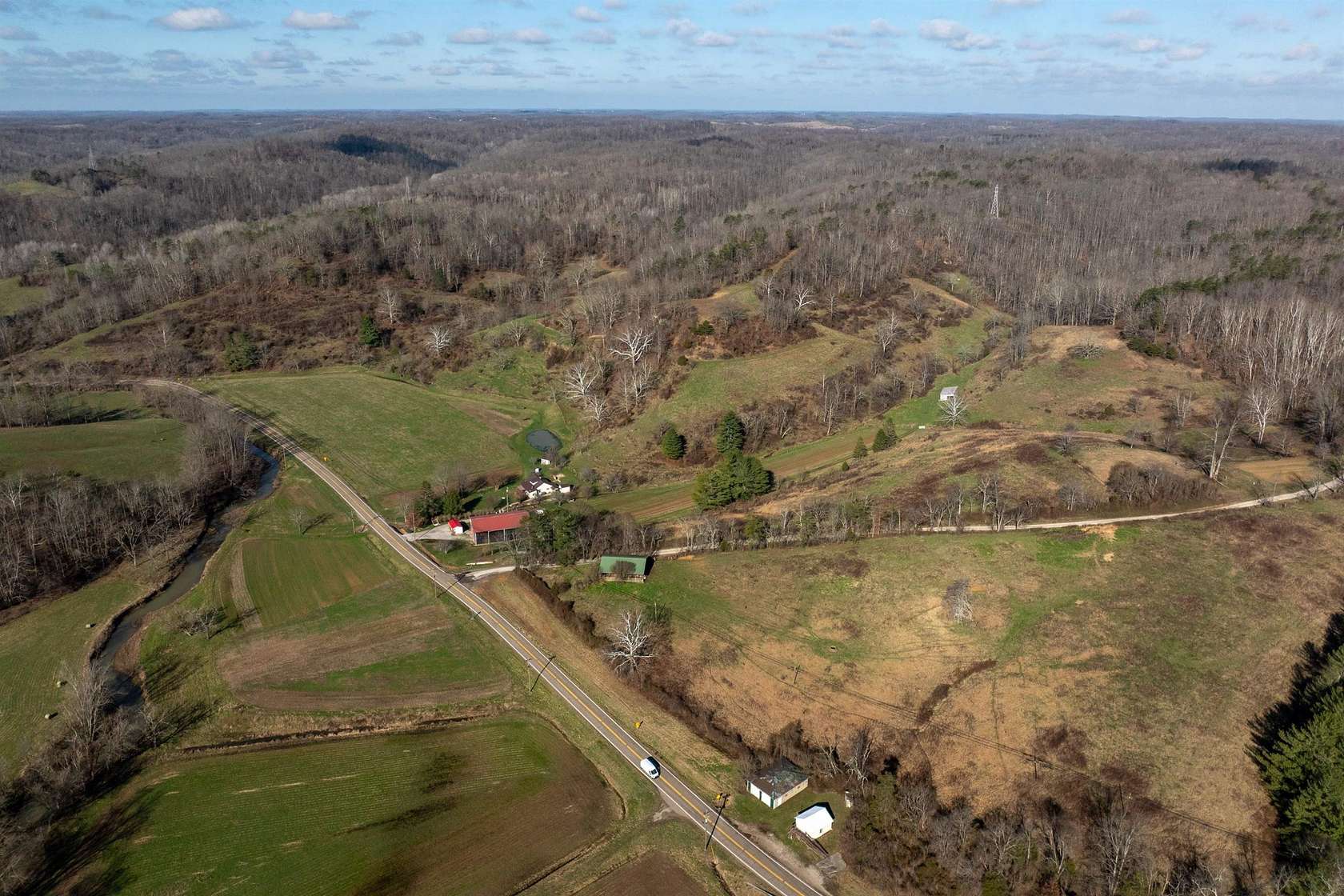 77.5 Acres of Land with Home for Sale in Crown City, Ohio