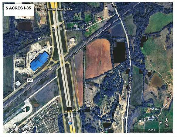 5.48 Acres of Commercial Land for Lease in Sanger, Texas