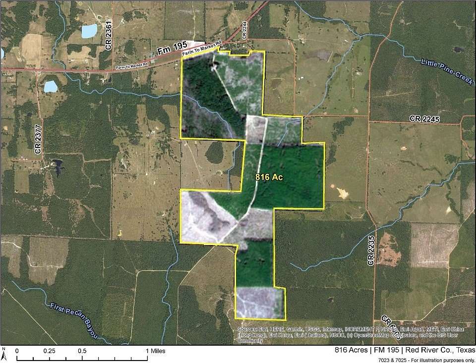 816 Acres of Recreational Land for Sale in Detroit, Texas