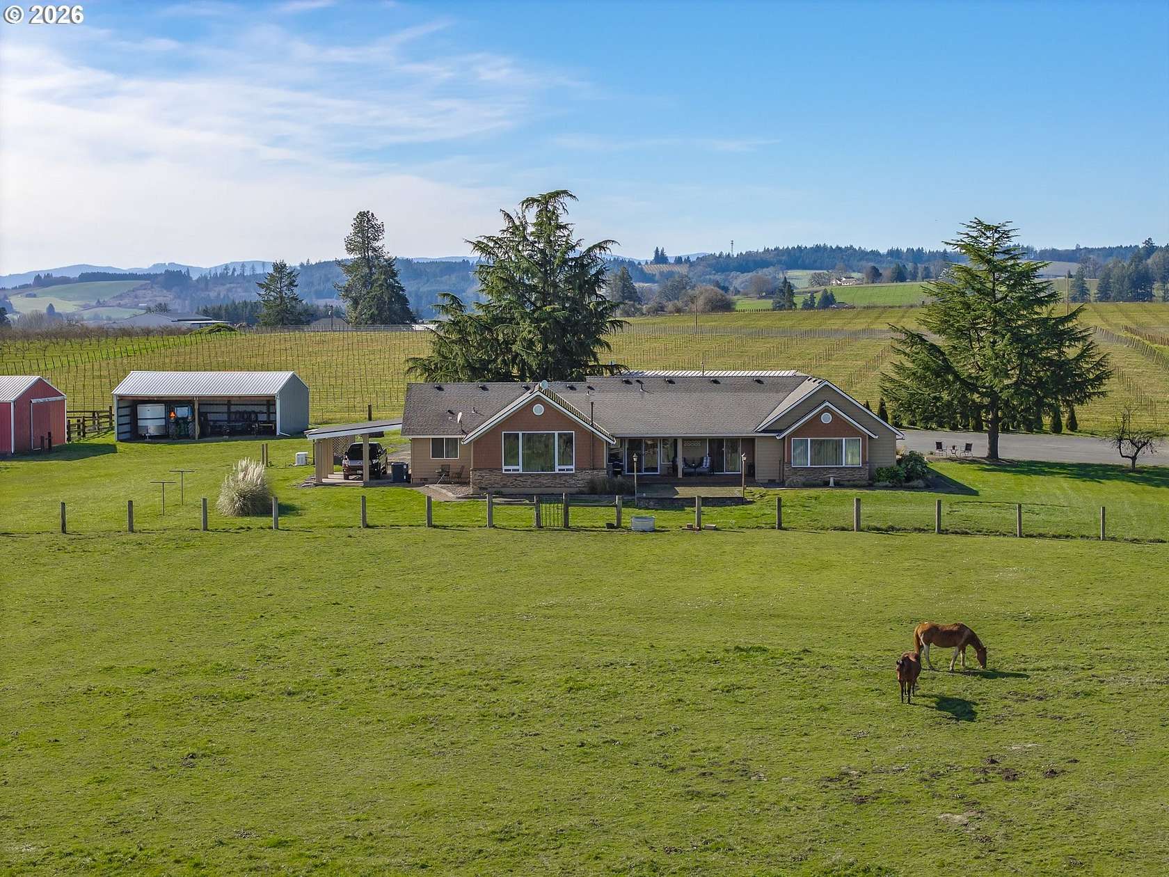 9.72 Acres of Land with Home for Sale in Newberg, Oregon