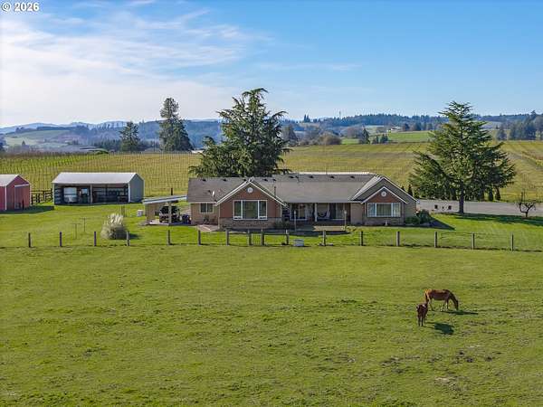 9.72 Acres of Land with Home for Sale in Newberg, Oregon