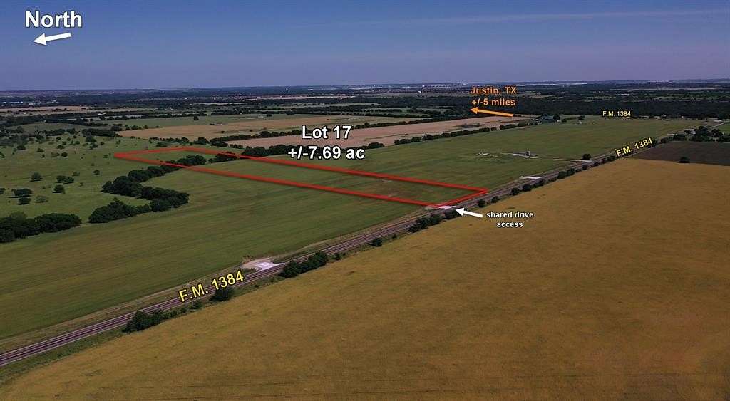 7.69 Acres of Agricultural Land for Sale in Justin, Texas