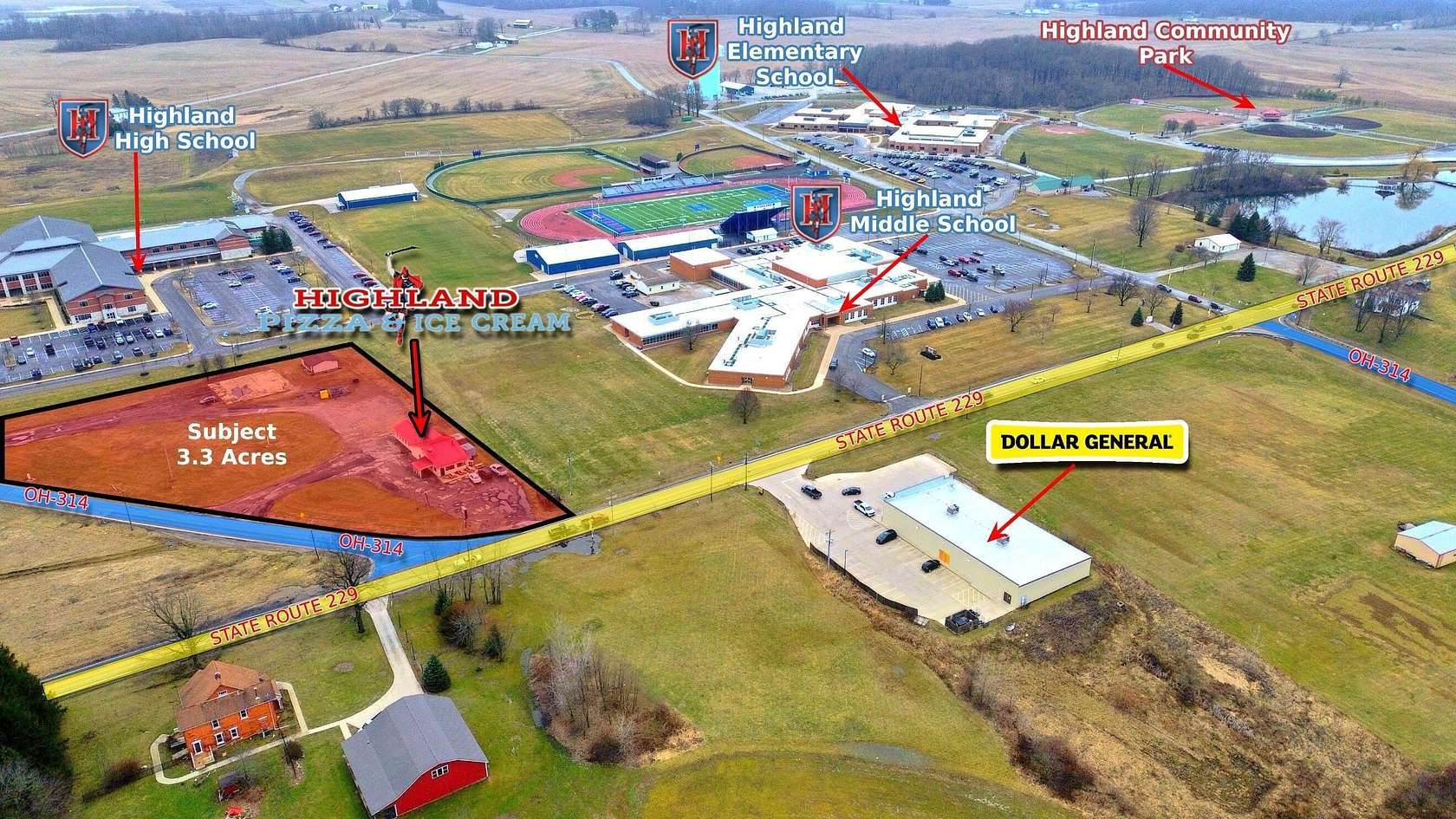 3.3 Acres of Improved Mixed-Use Land for Sale in Marengo, Ohio