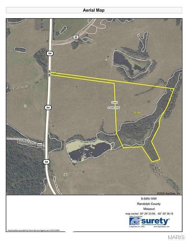 31 Acres of Land for Sale in Cairo, Missouri