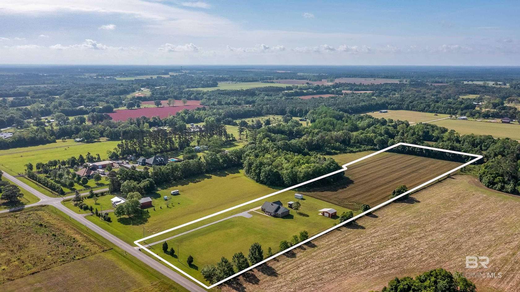 8.28 Acres of Land with Home for Sale in Robertsdale, Alabama