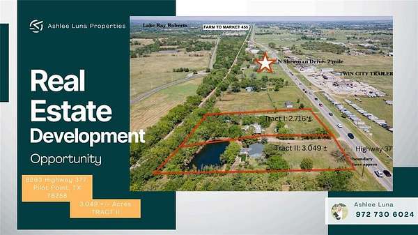 3 Acres of Improved Mixed-Use Land for Sale in Pilot Point, Texas