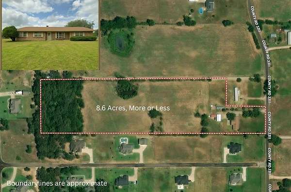8.6 Acres of Land with Home for Sale in Sulphur Springs, Texas