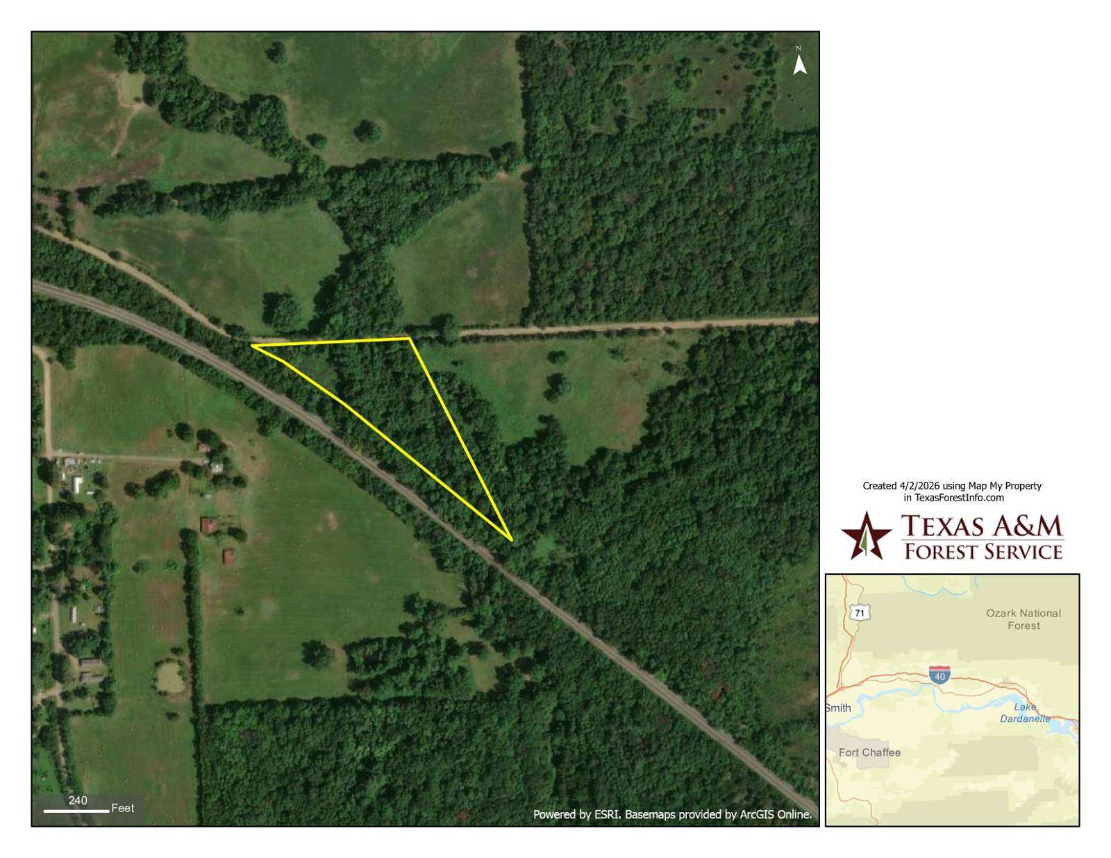 4.5 Acres of Land for Sale in Altus, Arkansas