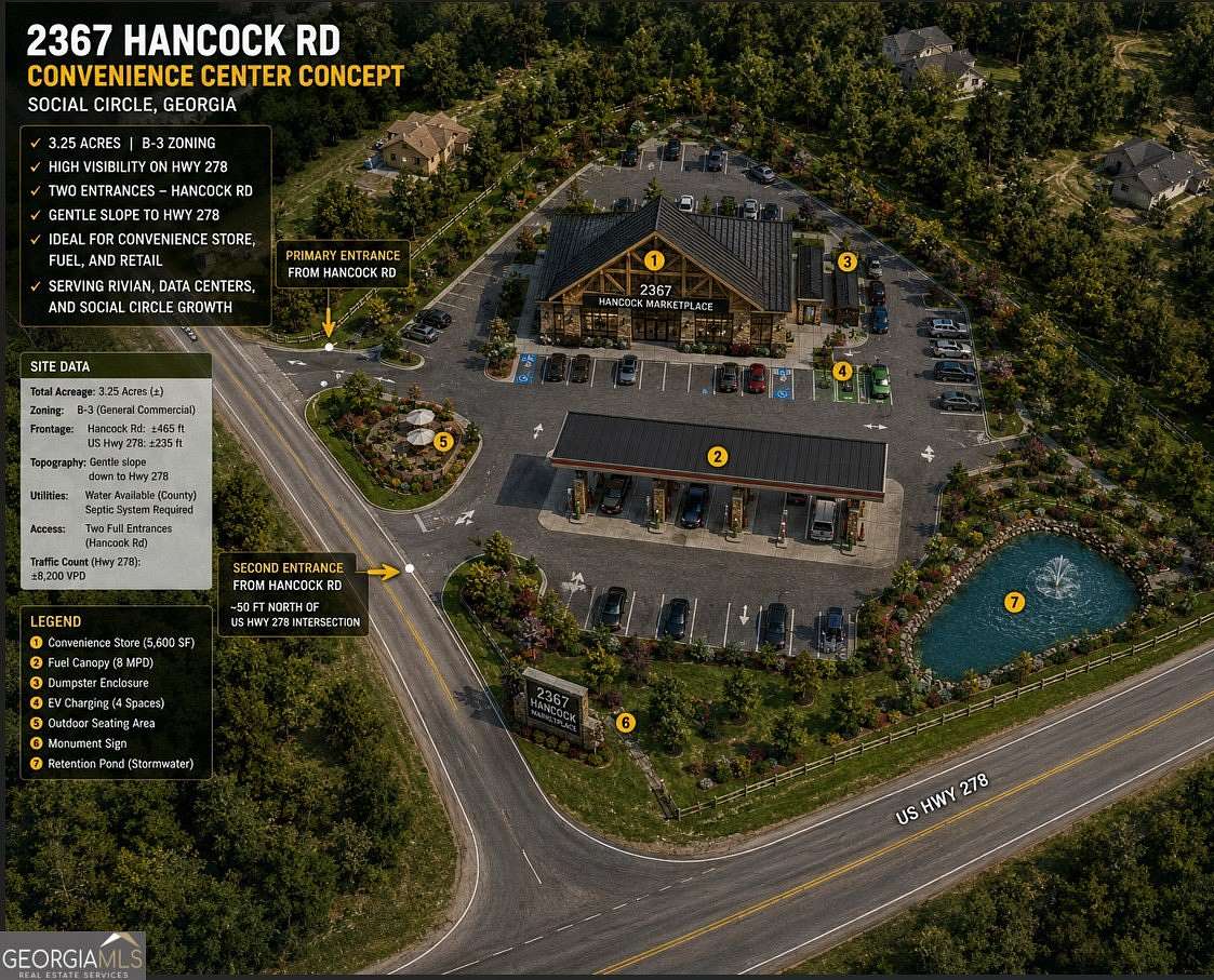 3.25 Acres of Commercial Land for Sale in Social Circle, Georgia