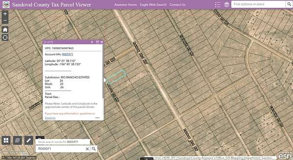 1.24 Acres of Residential Land for Sale in Rio Rancho, New Mexico