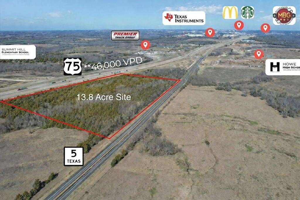 13.8 Acres of Mixed-Use Land for Sale in Howe, Texas
