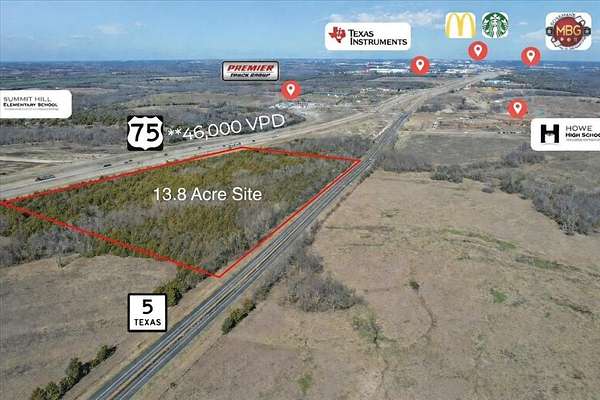 13.8 Acres of Mixed-Use Land for Sale in Howe, Texas
