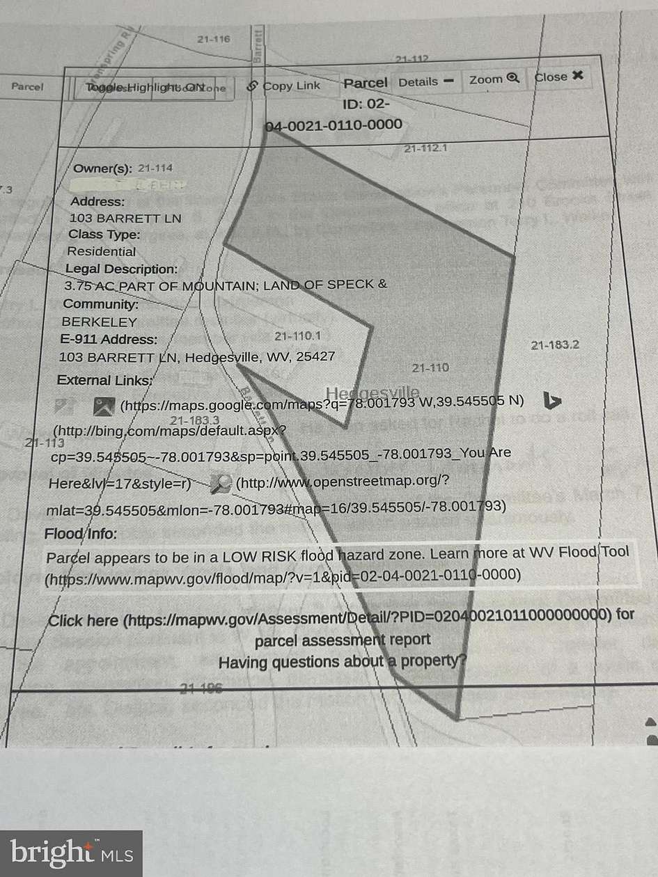 3.75 Acres of Land for Sale in Hedgesville, West Virginia